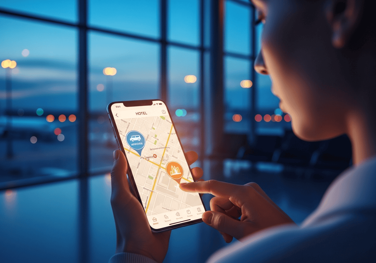 Comparing airport hotels and downtown hotels before booking