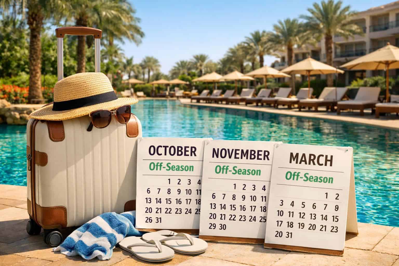 Seasonal hotel booking calendar for cheaper hotel months