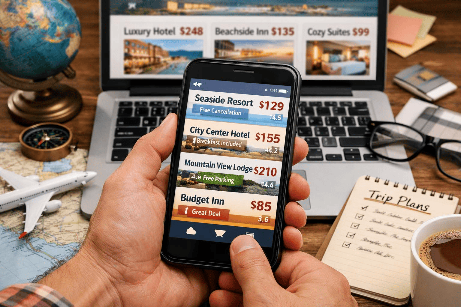 Comparing hotel prices before booking a hotel room