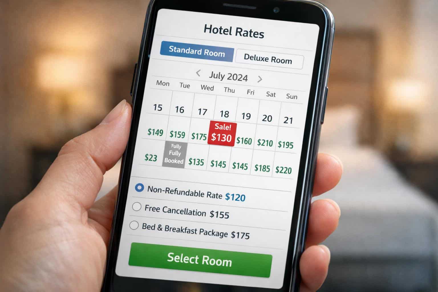 Hotel prices changing across different travel dates